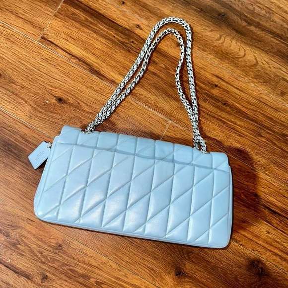 Coach Quilted Tabby Light Blue Leather Shoulder Bag - Picture 8 of 10